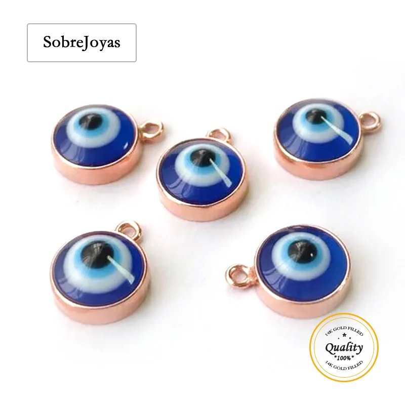 

Подвеска в виде глаз с розовым золотом 14 карат, подвеска от сглаза, ювелирные изделия, аксессуары для подвесок