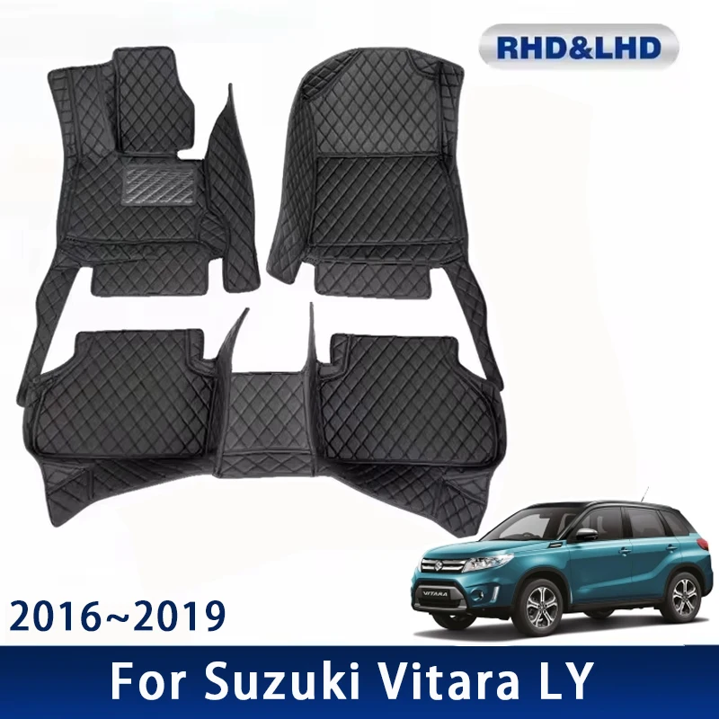 

Car Floor Mats For Suzuki Vitara LY Escudo 2016 2017 2018 2019 Waterproof Custom Auto Foot Pads Carpet Interior Accessories