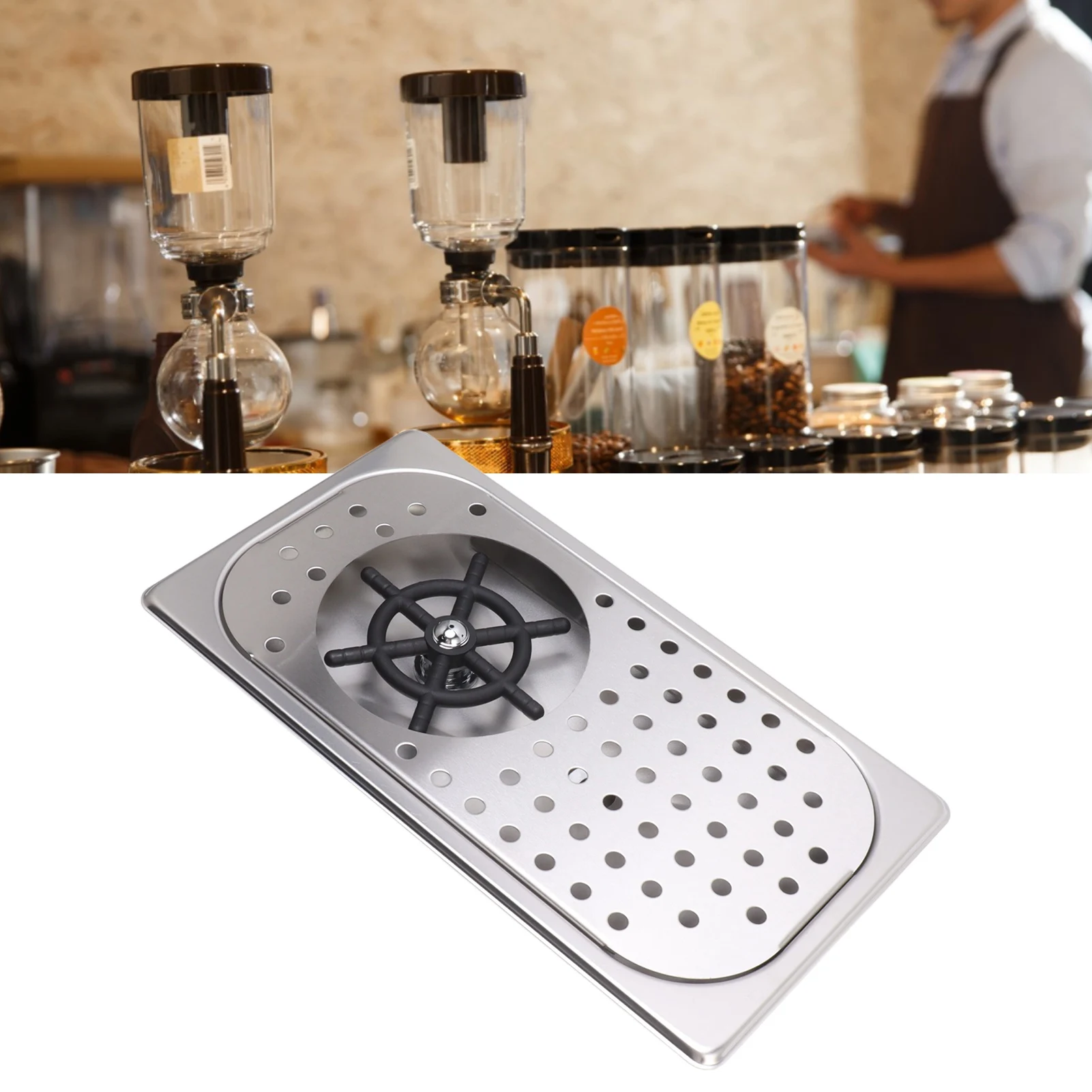 Enjuagadora de jarra, enjuagadora de fregadero de vidrio integrada, ahorro de agua, lavado multiángulo, lavado de alta presión con bandeja de goteo para barra