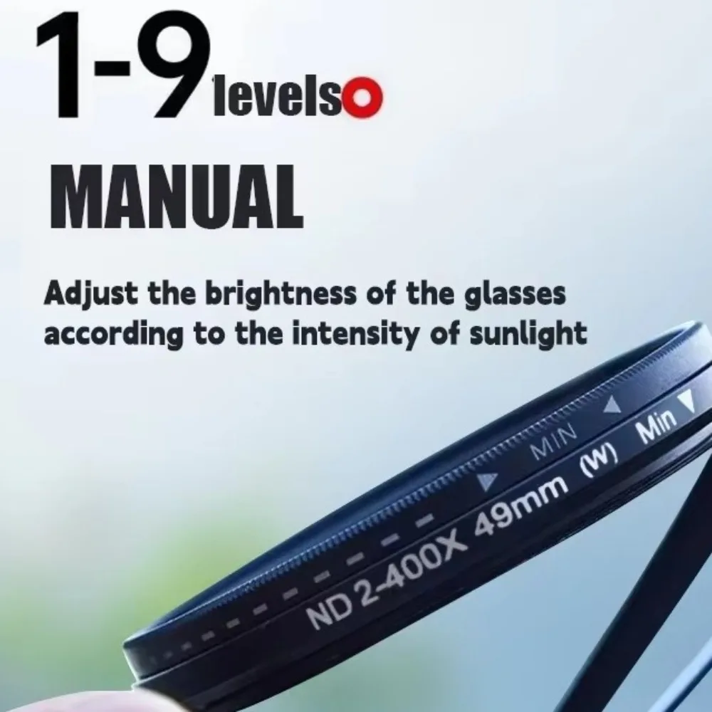 

Новые регулируемые солнцезащитные очки ND2-400 с 9-ступенчатым ND-фильтром, с футляром для очков, UV400, для рыбалки и активного отдыха