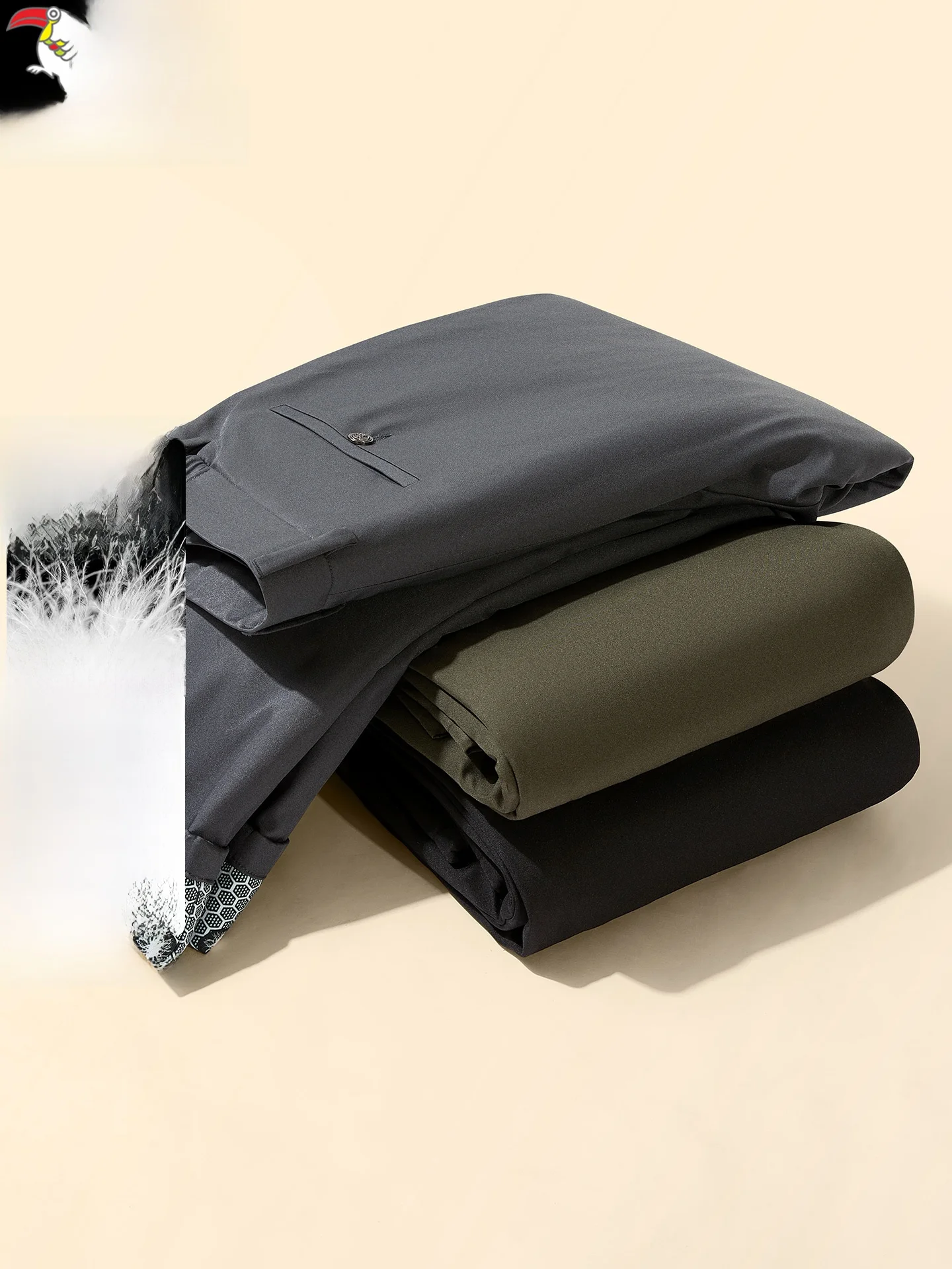 

TUCANO Goose down Outdoor Casual Thiened Warm Long Pants Men Women Winter Cold Resistant Faion Ci Sle Straight Leg Tr...