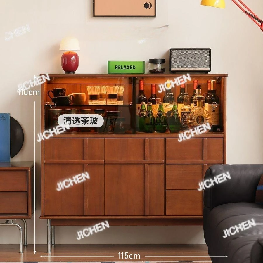 

Antique dining side retro solid wood high cabinet integrated wall locker large capacity living room medieval home locker