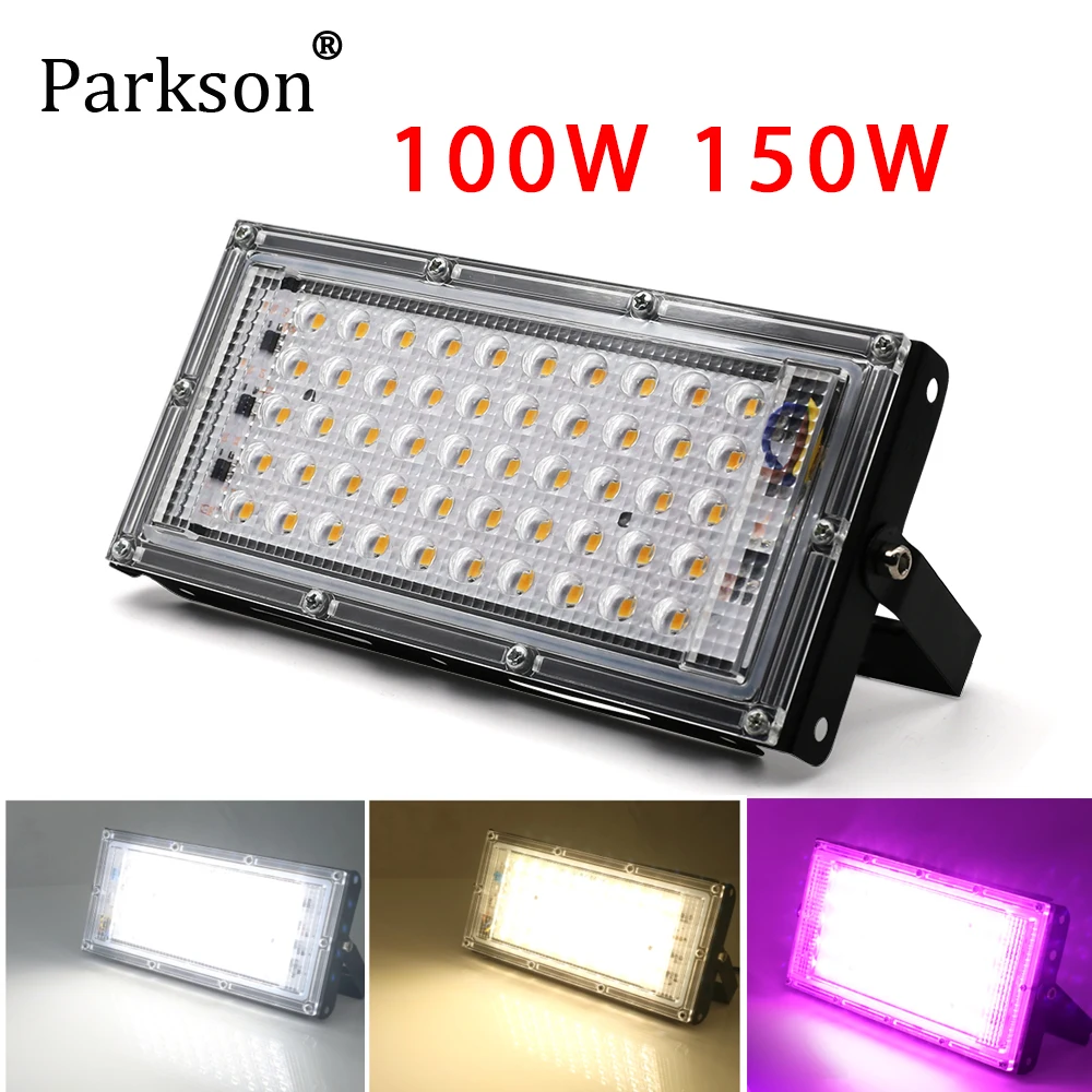 100W LED Flood Light AC 220V 240V Waterproof Focos LED Street Lamp Outdoor Floodlight Warm/Cold White Landscape Lighting