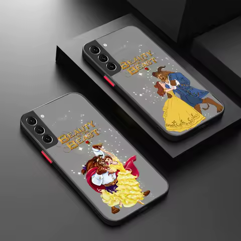 Disney Beauty And The Beast Case For Samsung Galaxy S23 S22 S21 S20 Ultra Fe S10 S9 S8 Plus Phone Case Frosted Translucent Cover