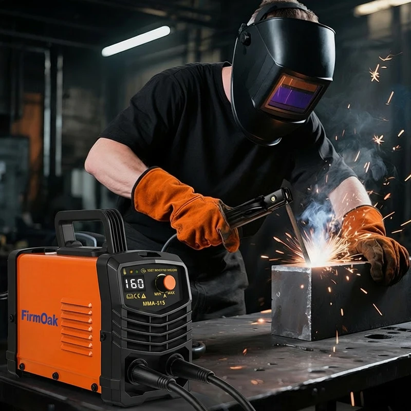 Portable Igbt Inverter Welder 110V Voltage, 160A Stick Welder, Flux Core Mig Welder, Pulse Spot Tig Welding Machine with Large Led Digital Screen, Full Safety Accessory Kit for Metal Repair, Home Projects, Farm & Stainless Steel, Iron, and Carbon Steel
