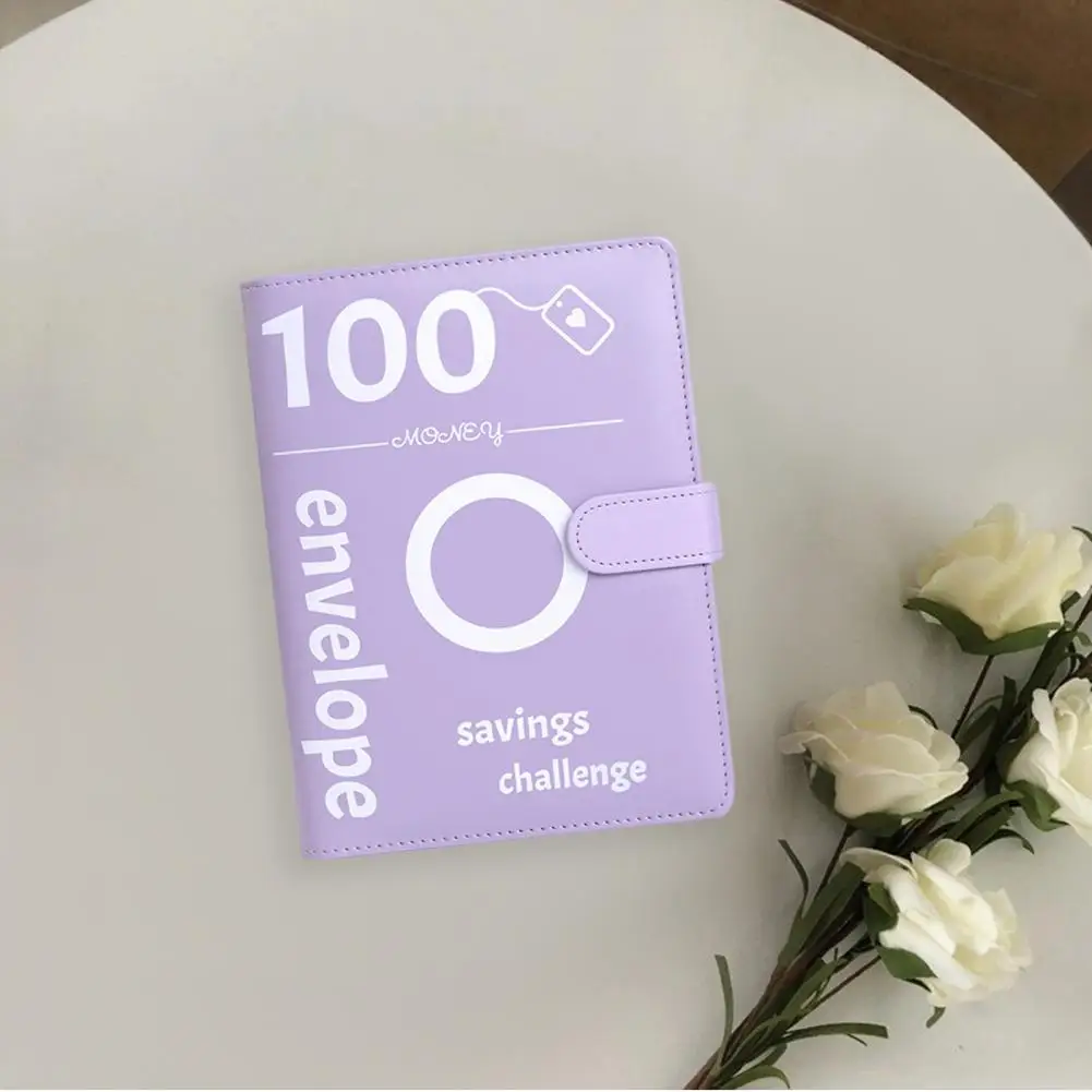 책 봉투 노트북 방수 바인더, 100 봉투 포함, 돈 절약 챌린지 트래커, 계획용 현금 봉투