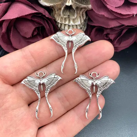 6pcs 35*31mm Goth Butterfly Moth Charm Luna Moth Charms Pendant Designer Charms Fit Jewelry Making DIY Jewelry Findings