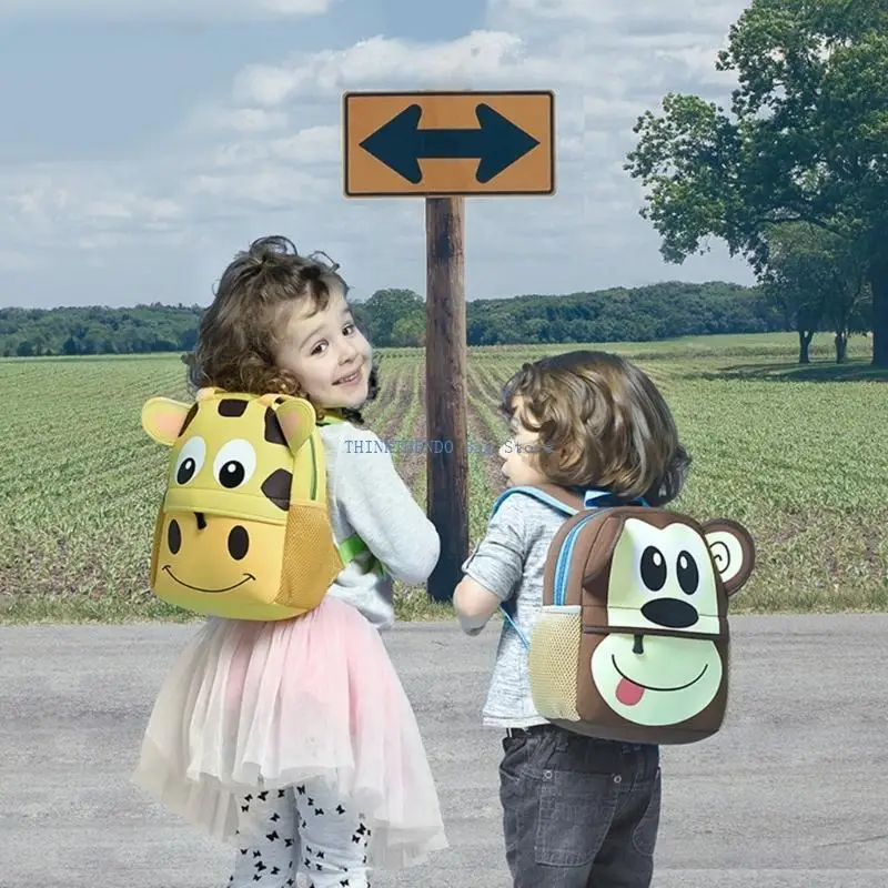 340d simpatica borsa tracolla per bambino studentesco forma animale forma scuola materna bookbag