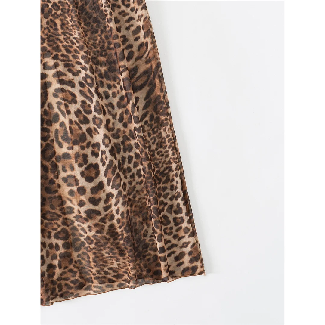 S - XL Leopardenmuster, ärmelloses, gestricktes Tunikakleid, Strandkleid, langes Strandkleid, Strandmode, Damen, V6540 – Detail 13