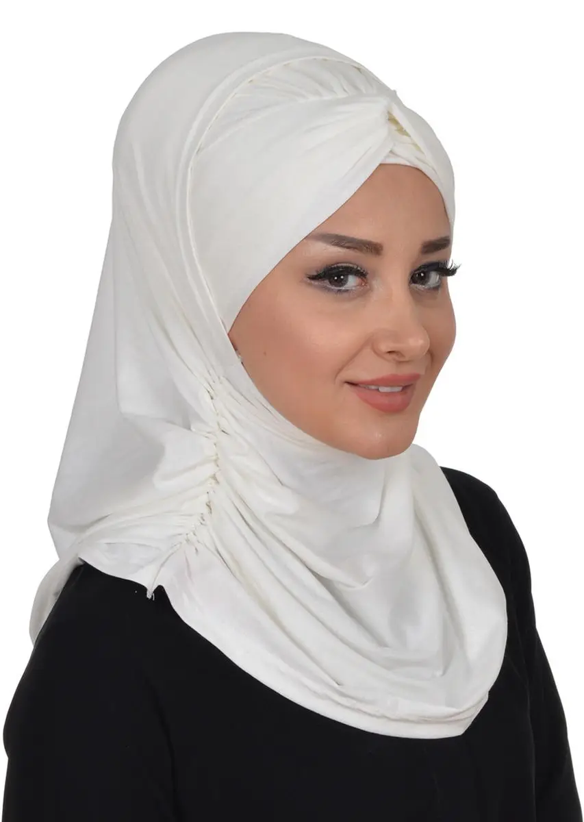 Ensemble d'écharpe en os peigné, crème