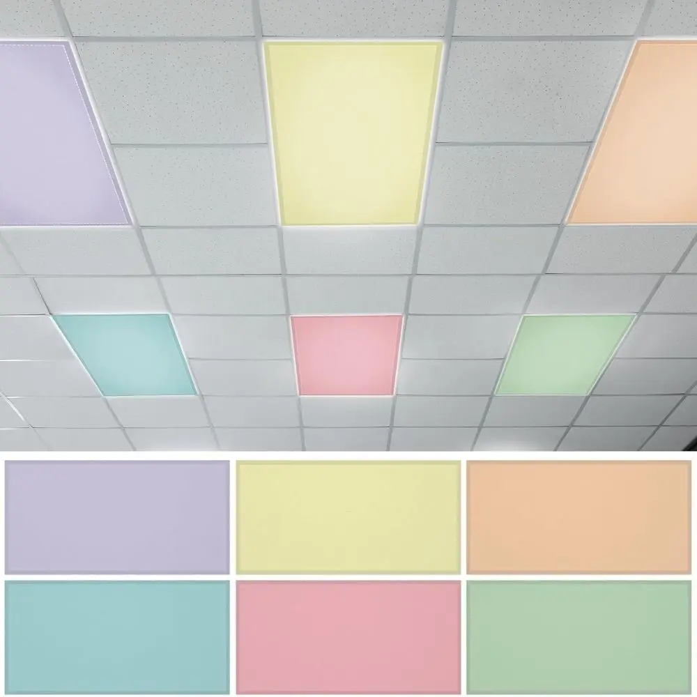 Solid Color Lampshade 122*61cm 10 Styles Light-blocking Eye-protection Fluorescent Light Covers Cartoon with 10 Magnetic Buckles