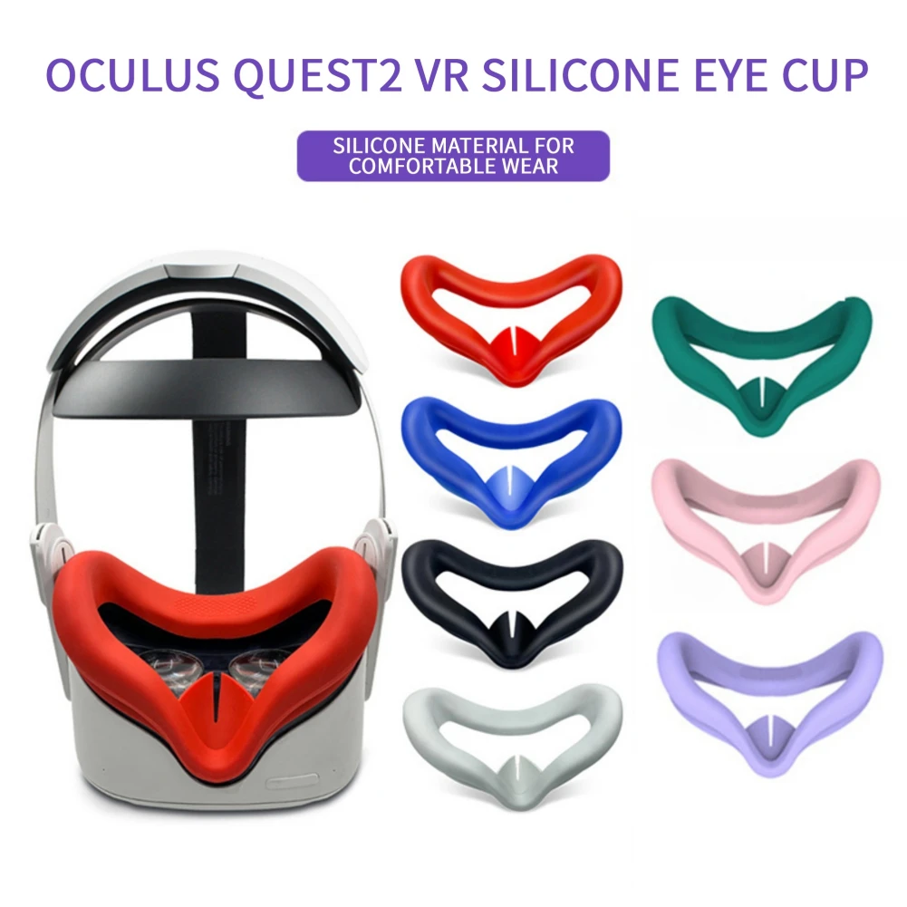 VR Cushion Face Cover Silicone Facial Interface Replaced Face Pad for Oculus Quest 2 VR Headset PU Protective Mat Eye Pads