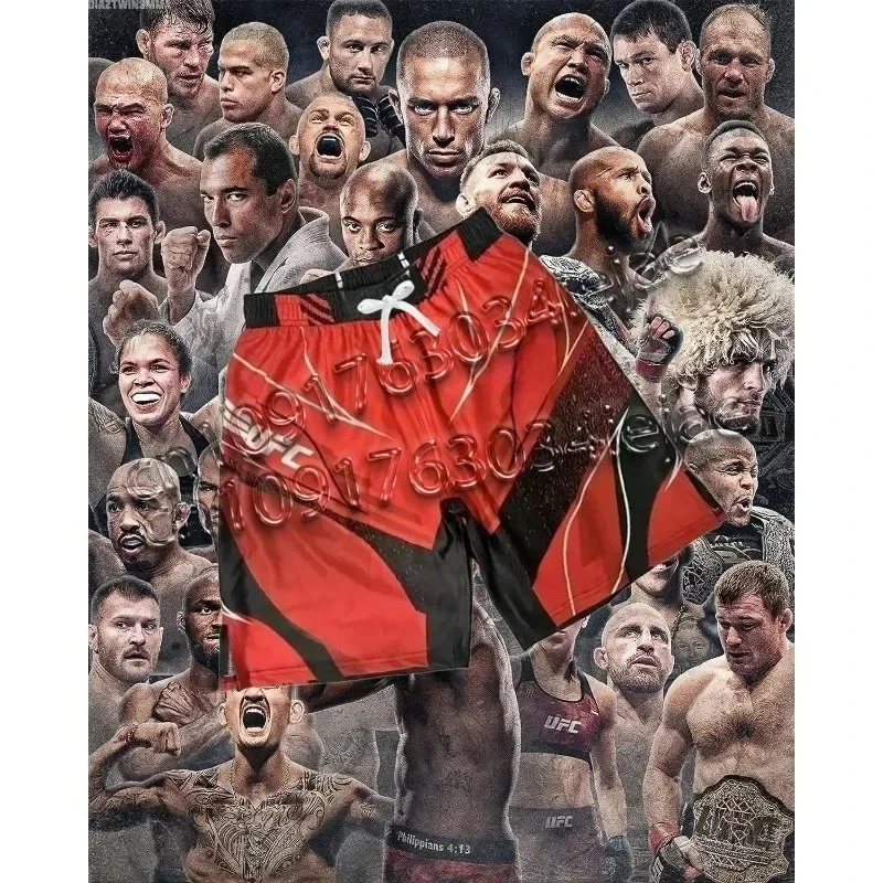 

UFC Тренажерный зал Фитнес Мужчины Женщины Спортивные шорты Короткие брюки с буквенным принтом Тренировочные шорты для бега Тренировочные сетчатые шорты Пляжные шорты