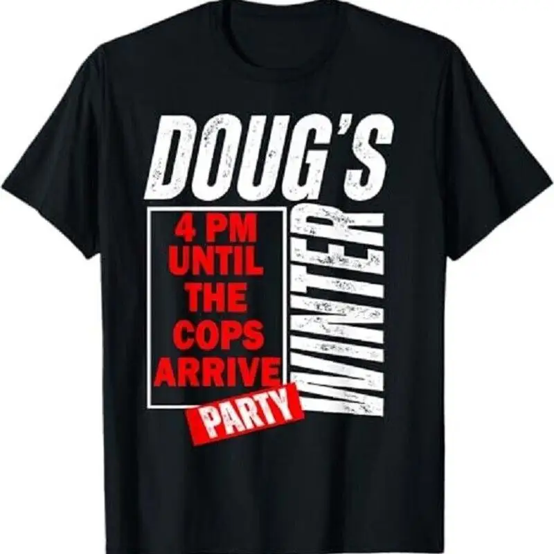 

Празднование зимней зимней вечеринки Doug's, футболка на 15 февраля