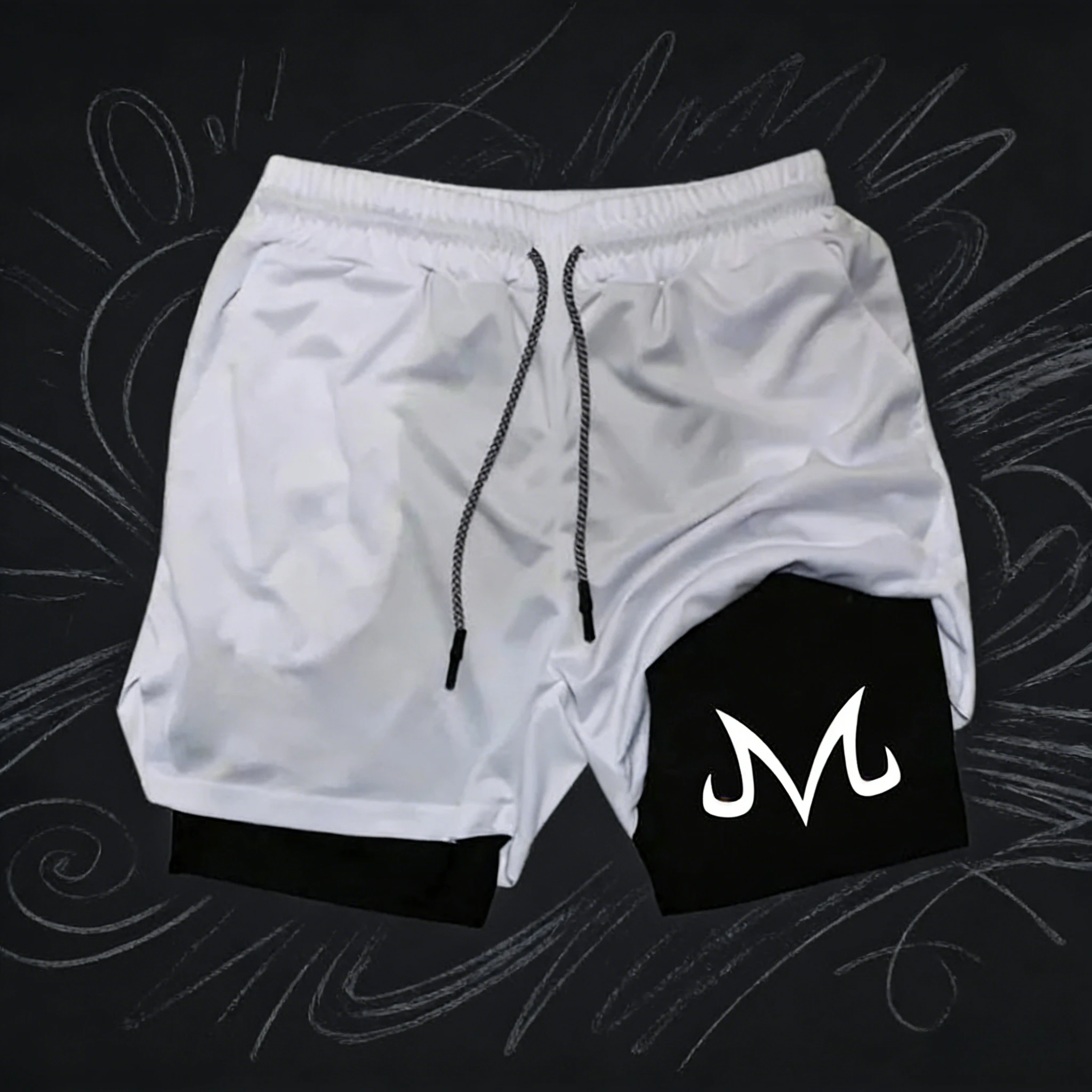 

Мужские свободные дышащие шорты Dragon Ball Anime GOKU с принтом, двухслойные, новинка 2026 года, весна-лето, для спорта