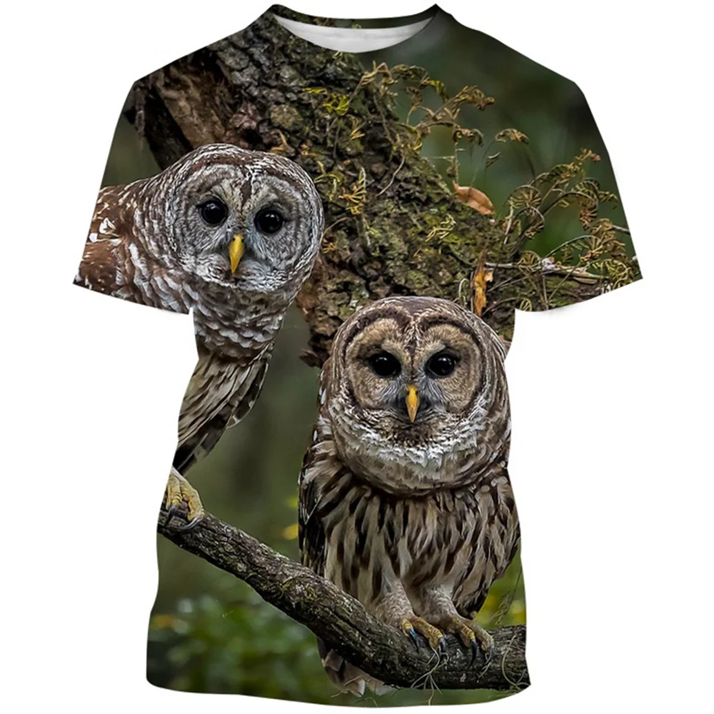 Summer Animal Owl 3D Print Men T-Shirts Adult Children Harajuku Streetwear Short Sleeve T Shirt Tees Oversized Tshirts Tops 6XL