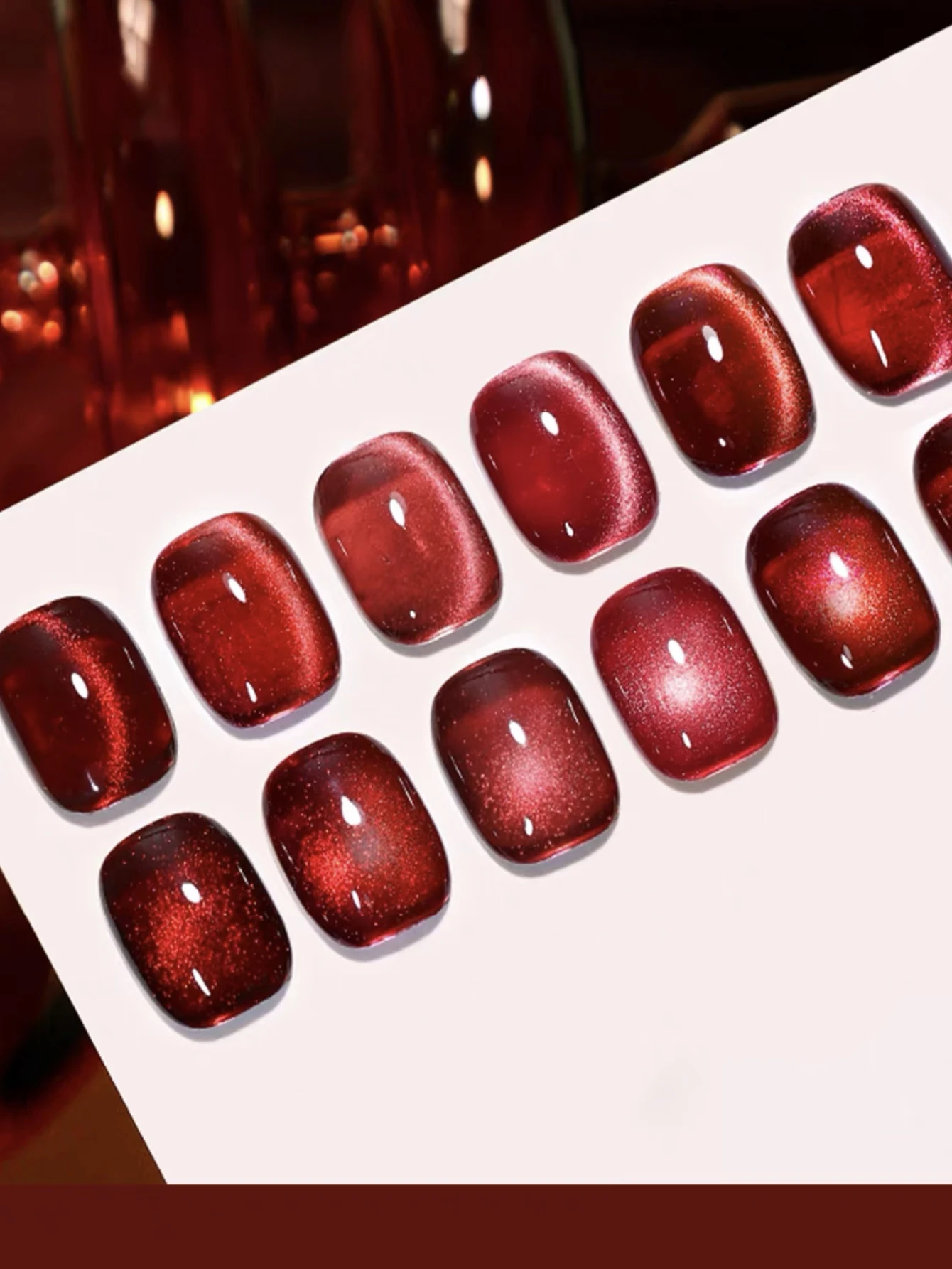 1-6pcs 15ml Autumn Nail Ankora Red Cat Eye Gel Nail Polish UV LED Curing Holiday Women's Gift Nail Art Daily Supplies DIY Set