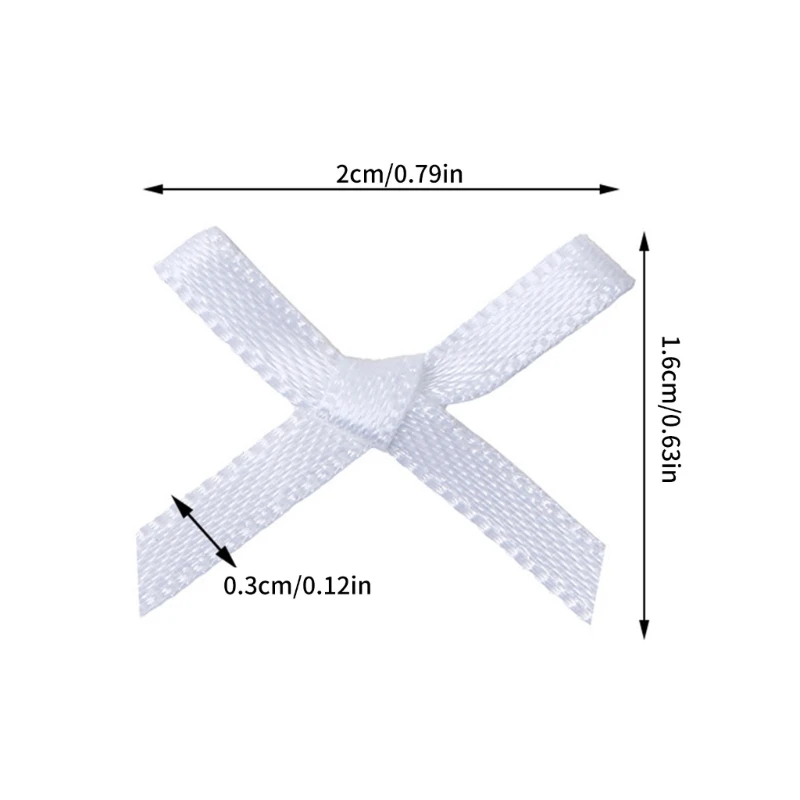 200 pezzi nastro raso piccole dimensioni, bowknot, lavoro manuale, mini fiocchi, decorazione per feste fai da te, per