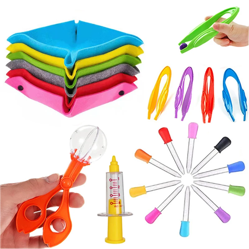 Fine Motor Skill Training Tool Set Toys Montessori Early Learning Education Toys Children's Spoon Clamp Tweezers Tool