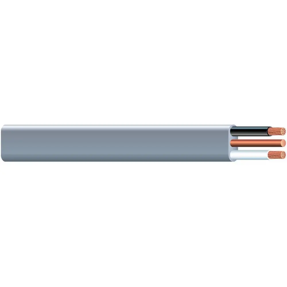 

12/2 Gauge U/B Gray Solid Copper Direct Burial Cable, 50 T, 600V, Suitable for Outdoor and Underground Applications