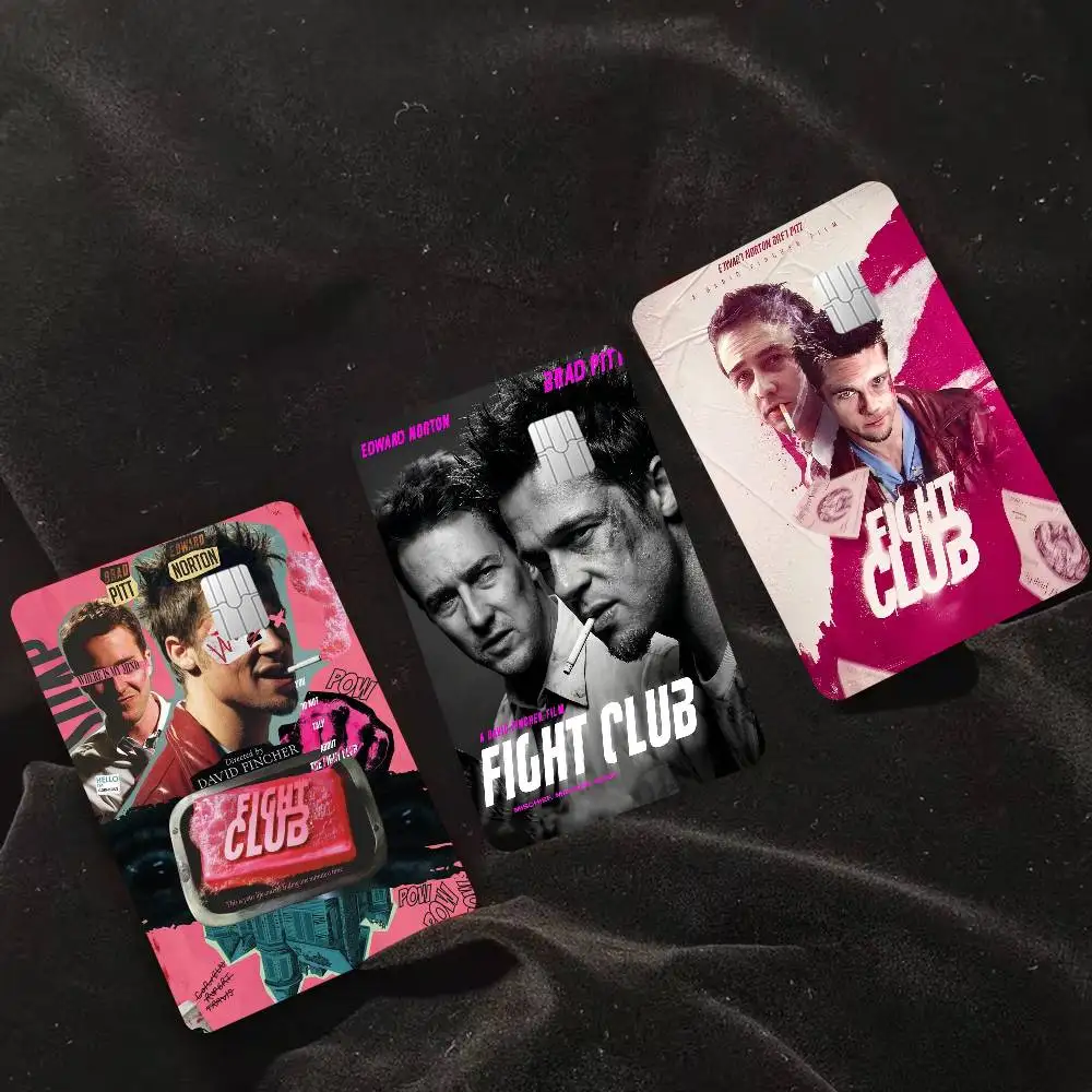 Movie Fight Club Classic Fashion Matte Gold Silver Black Matte Film Skin Sticker Tape for Bank Credit Debit Card