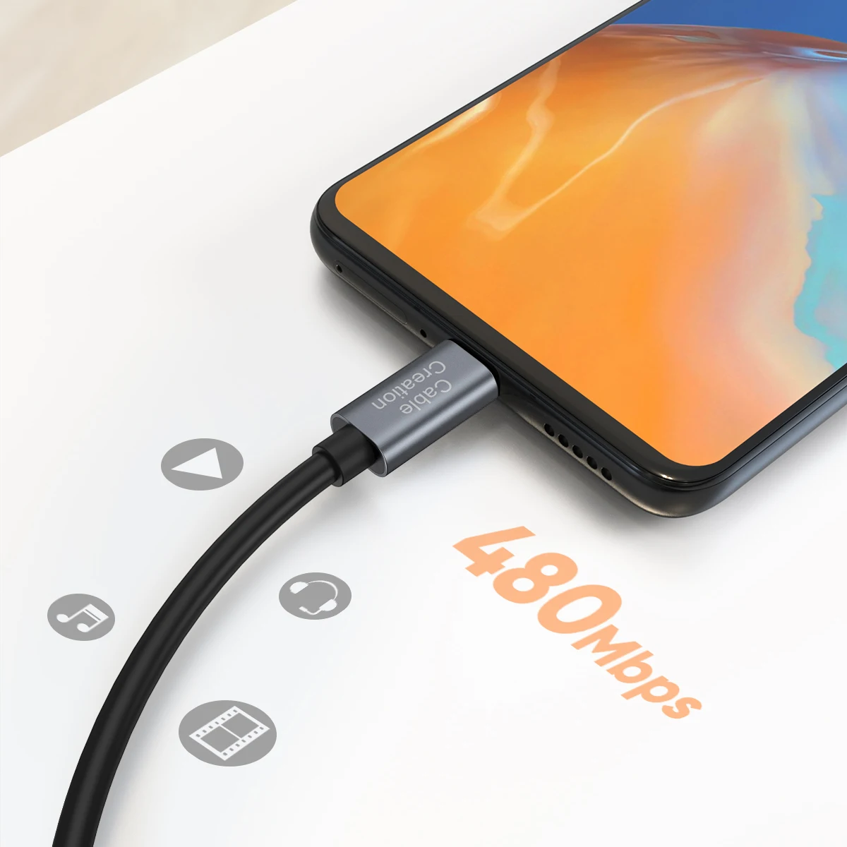 CableCreation USB C Cable Short 0.2m USB-C to Micro USB A OTG Cable, Compatible with DJI Spark/DJI Mavic/Mavic Pro