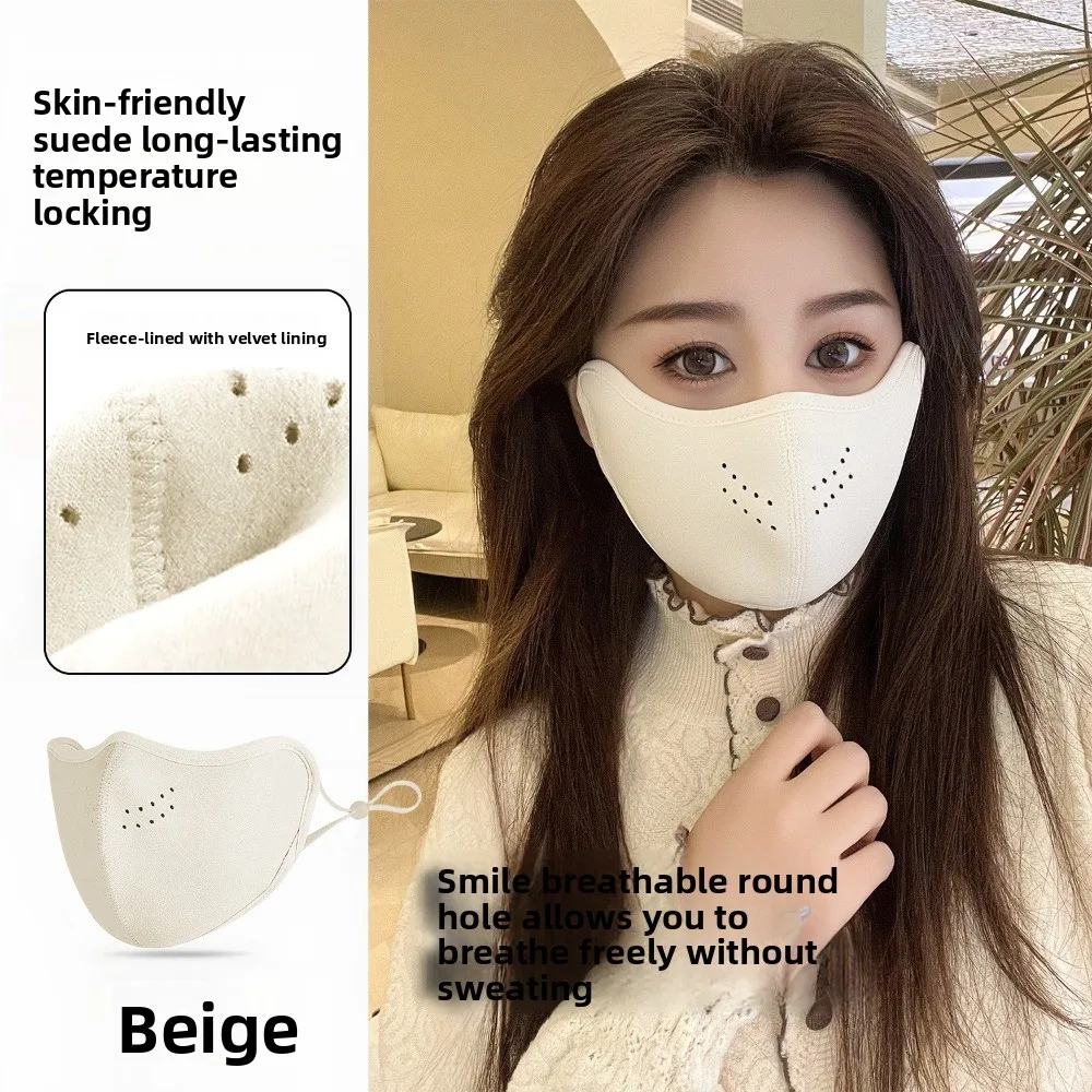 Nieuw ademend warm masker wasbaar stofdicht gezichtssluier gezichtsgini dames