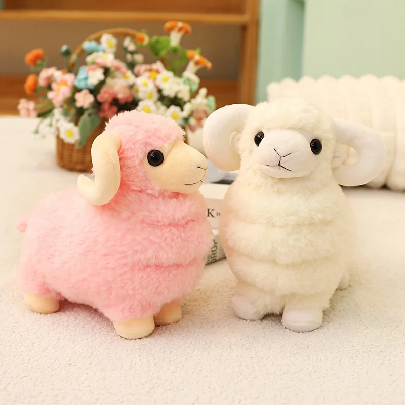 

Милая плюшевая игрушка в виде овечки, реалистичная мягкая игрушка-животное, кавайная кукла, подарок для детей на день рождения