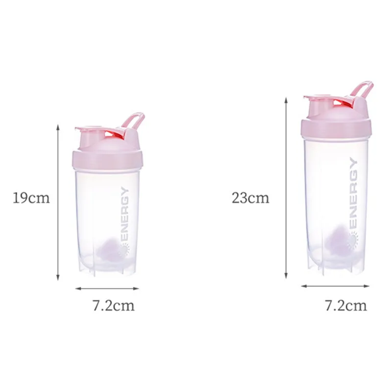 500/700ml Portable Shaker Bottle with Stirring Ball Is Perfect for Protein Shakes and Pre-workout Water Bottles without BPA