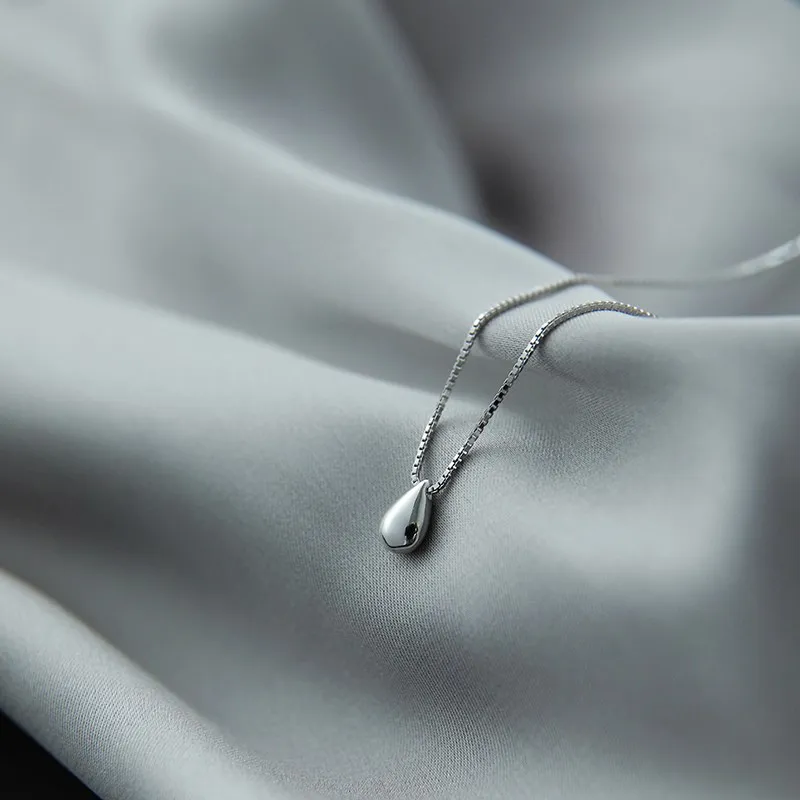925 Sterling Silver Necklace Water Droplet Pendant for Women Wedding Jewelry Engagement Fashion Exquisite Classics Gifts Party