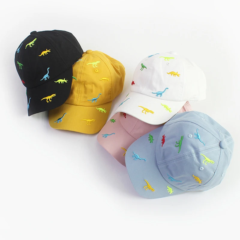 Cartoon Dinosaur Embroidery Baby Cap Summer Kids Baseball Cap Outdoor Adjustable Infant Boy Girls Sun Hats