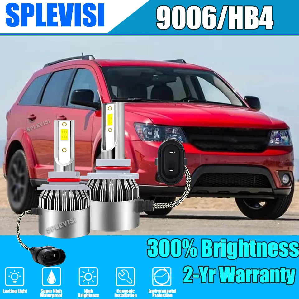

One Pair Auto LED Headlights lamps Low Beam Bulbs Kit 9006 HB4 Upgrade High Brightness IP67 Waterproof Replacement Halogen Bulb