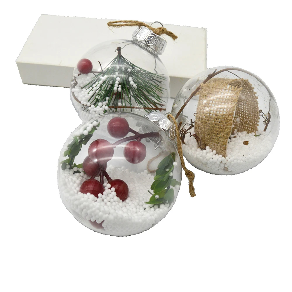 Christmas Ball Clear Shatterproof Ornaments Creative Hobbies Round Clear Plastic Ball Ornaments For School And Bar