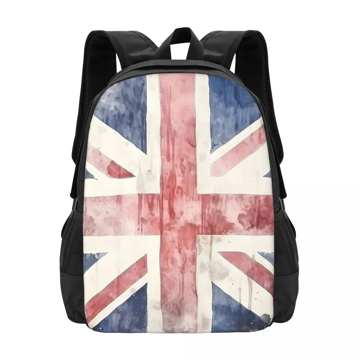 

Watercolor Union Jack British Flag Print Backpack Hot Sale Daypack Large Capacity BookBag School Bag Shoulder Bags for Men Women