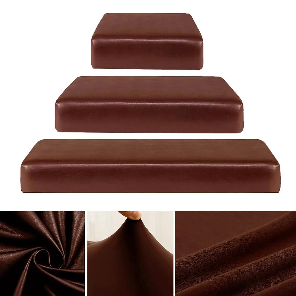 Soft Sofa Seat Cushion Cover High Stretch Universal With Elastic Bottom Furniture Sofa Cushion Protector PU Leather Home Decors