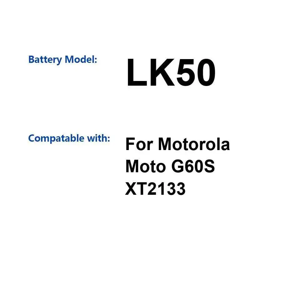 

Mobile Phone Battery For Motorola Moto G60S XT2133 High Performance LK50 5000Mah