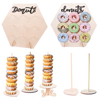 Wood Donut Stands Donut Wall Holds Dessert Doughnut Display Board Holder Wedding Decoration Birthday Party Baby Shower supplies