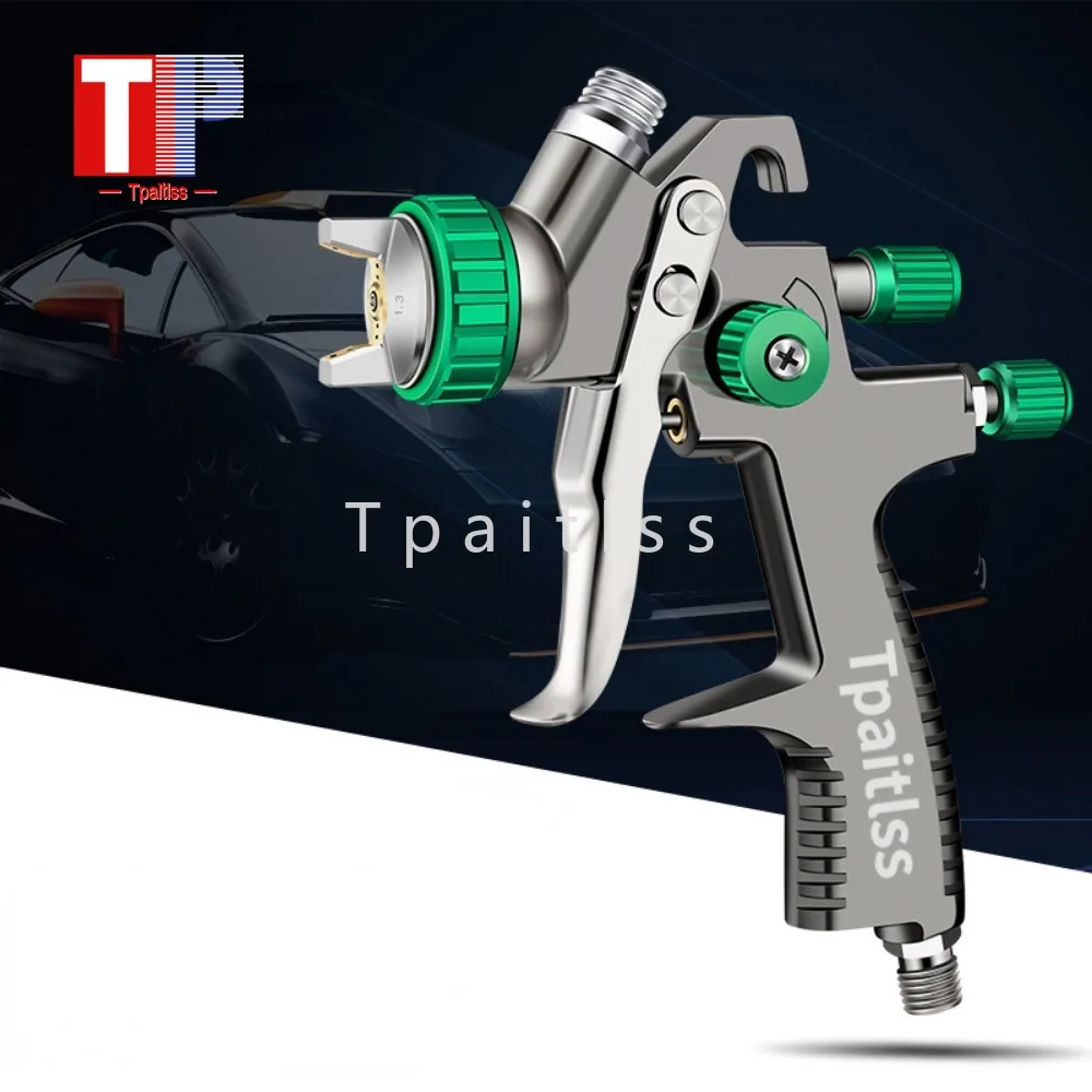 Tpaitlss Spray Gun Pneumatic Spray Gun Low Pressure Spray Gun Chrome Plated 600 Ml.