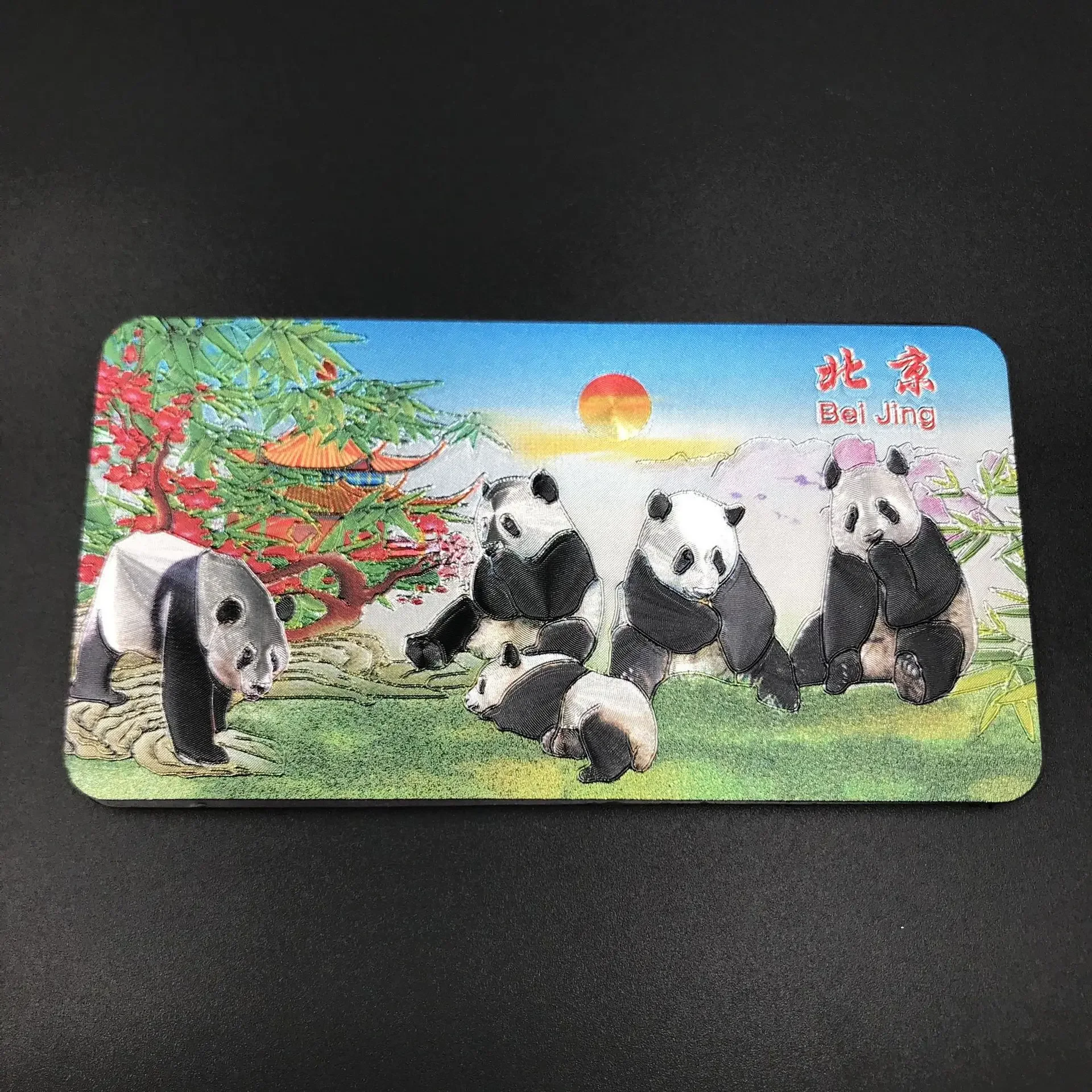 Panda Great Wall Ancient Four Beautiful Women Gold Foil Decorative Magnets for Refrigerators Chinese Souvenir Creative Gift