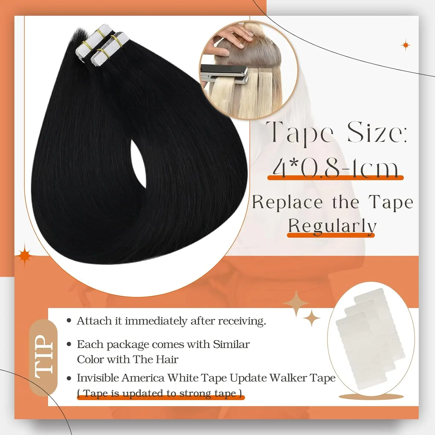 Full Shine Tape in Hair Extensions Human Hair Invisible Straight Double Sided Blonde Comfortable Natural Remy Tape ins For Women