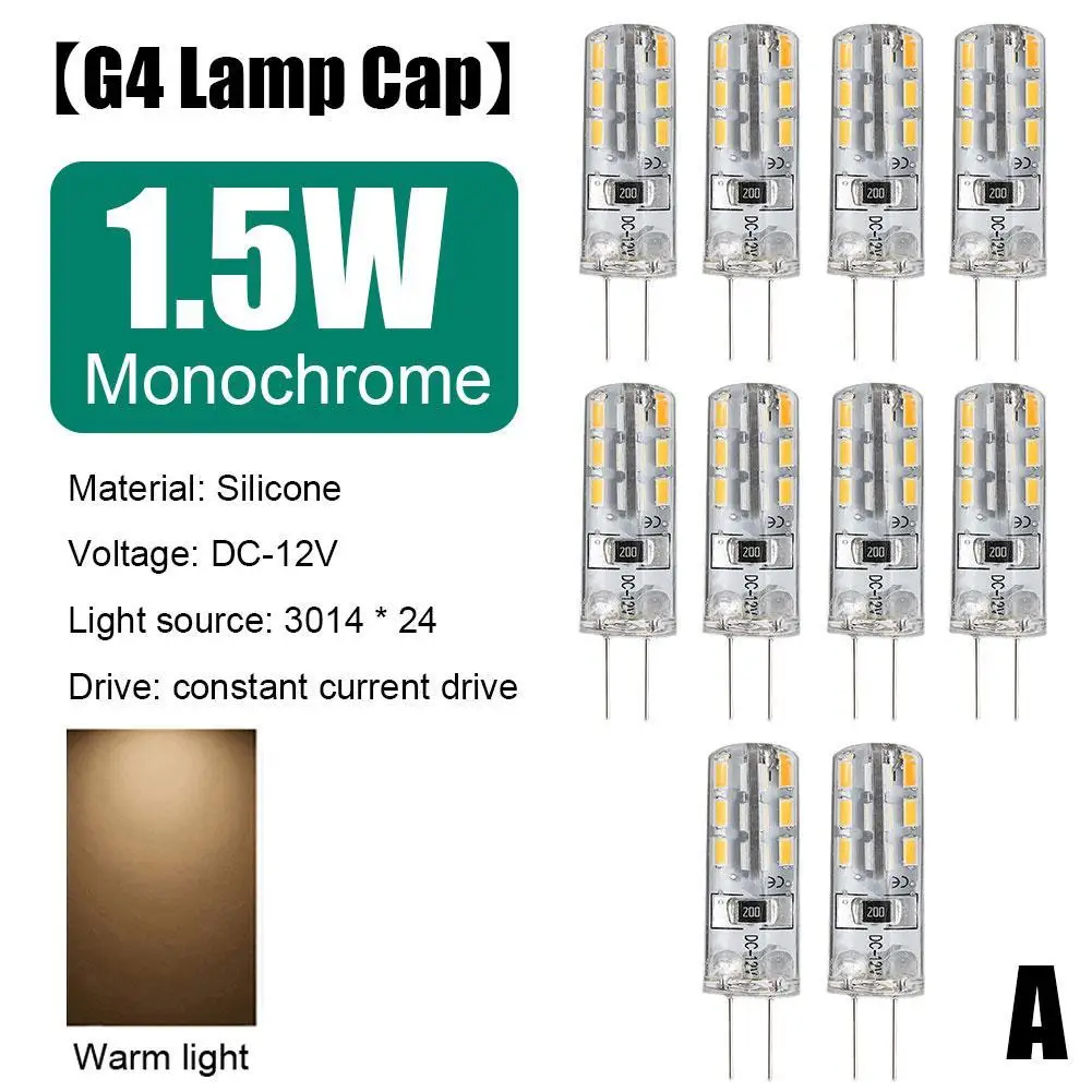

Галогенная люстра-точечный светильник, лампы, 10 шт., ЛАМПОЧКА G4, 2 Вт, 24 светодиода, 12 В, энергосберегающая мини-силиконовая лампа, угол луча 360