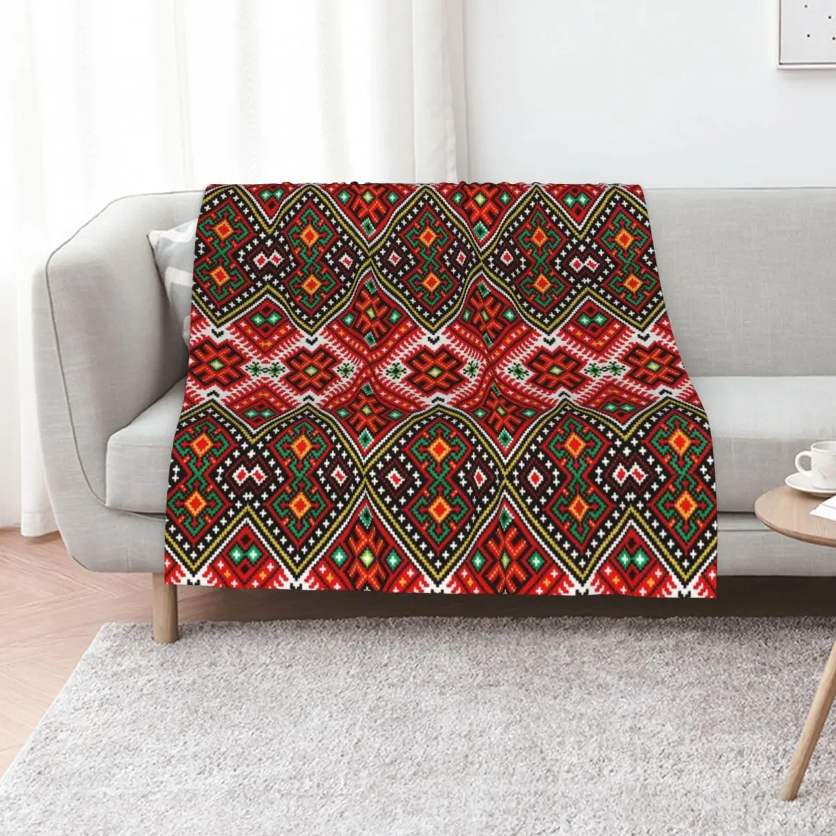

Embroidered Pattern Throw Blanket Thin Soft Plush Plaid For Decorative Sofa Soft Beds Blankets