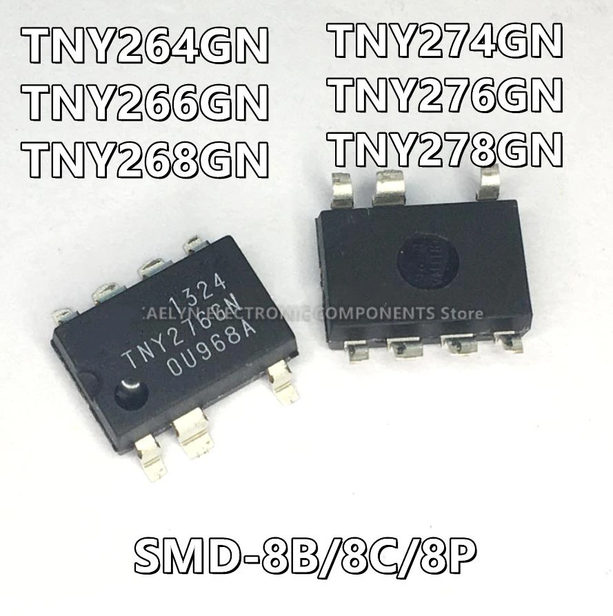 10Pcs/lot TNY264GN TNY264 TNY266GN TNY266 TNY268GN TNY268 TNY274GN TNY274 TNY276GN TNY276 TNY278GN TNY278 SMD-8B/8C/8P