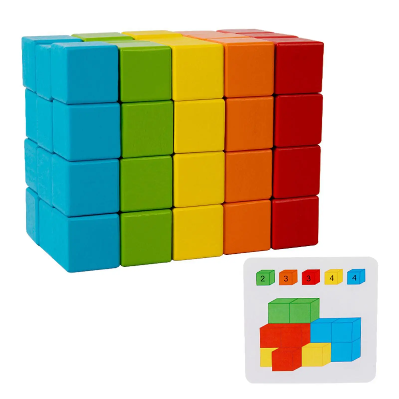 Wooden Building Blocks Set Early Development Activity Toy Multifunctional Christmas Gifts Stacking Toy Playset for Boys Girls