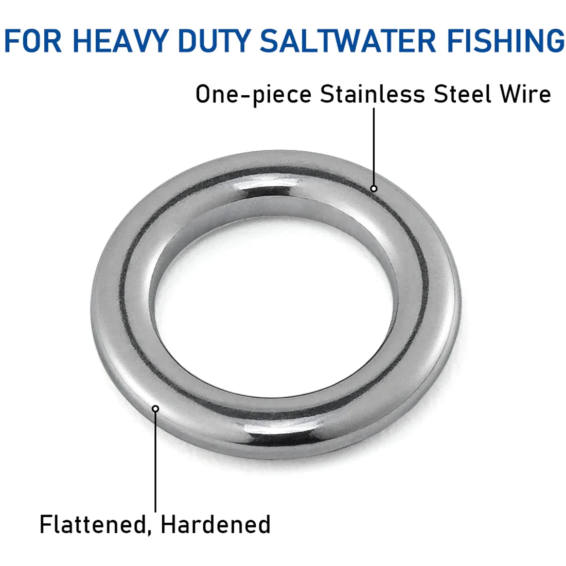 FishTrip Solide Ringe Angeln Edelstahl 20 ~ 50Pack Hohe Festigkeit Heavy Duty Nahtlose Köder Stecker Angeln Terminal Tackle – Detail 3