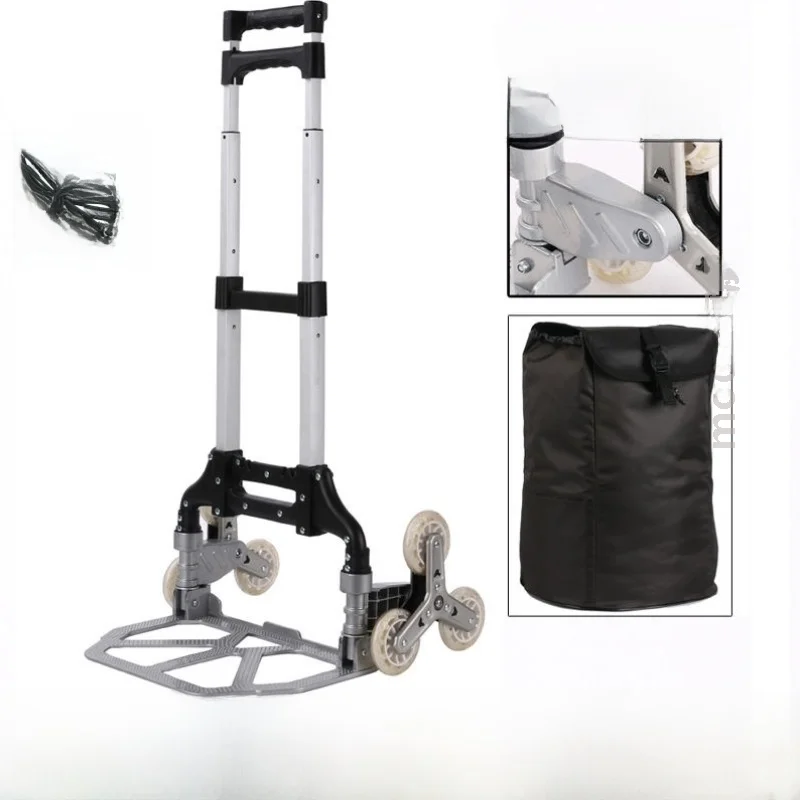 portable-aluminum-alloy-folding-hand-pulled-shopping-cart-lightweight-stacking-luggage-cart-handy-household-push-pull-car