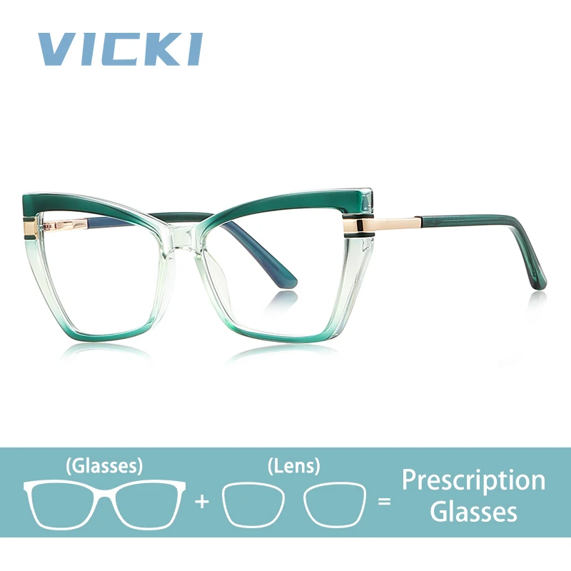 

VICKI женские разноцветные очки в большой оправе с бабочкой, очки с защитой от синего света, настраиваемые фотохромные очки по рецепту PFD2269