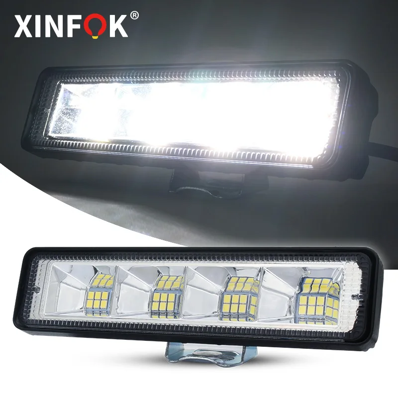 

DC 12V-60V 72W Auto Car Led Work Light Led Bar Flood Light White 6500K 2200LM Driving Lamp For Car SUV Off-road Vehicle Boat DRL