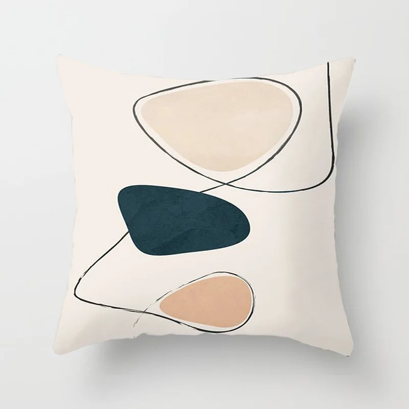 45X45CM Printed Panel Geometric Pillow Modern Minimalist  Office Cushion Cover Polyester