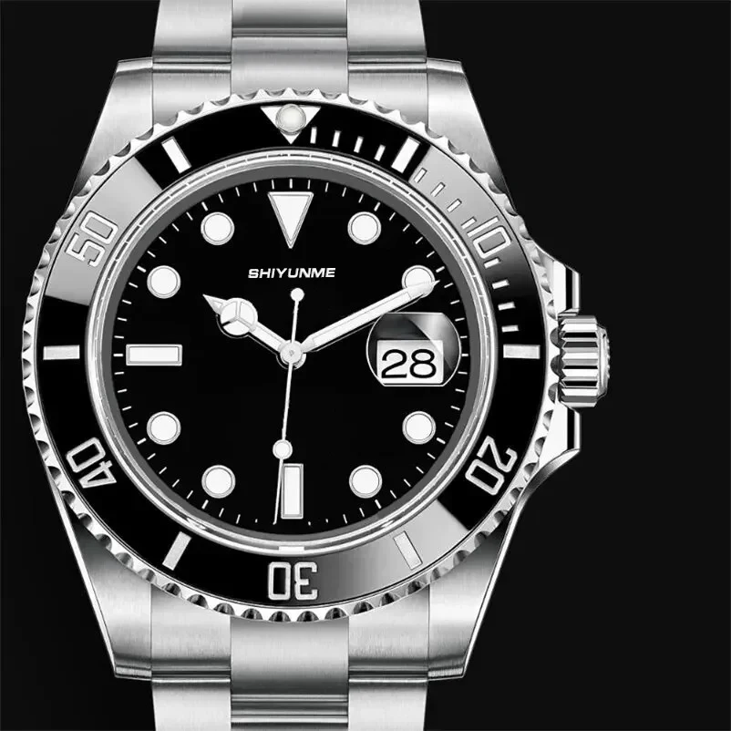 R2 904L 스틸 남성용 기계식 명품 브랜드 시계 서브마린 그린/블랙 세라믹 무브먼트 최고의 시리얼 넘버 에디션 요트